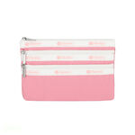 LeSportsac 3-zip Cosmetic 三層拉鍊化妝包 -滾邊花漾粉, , large