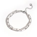 ULOO Glimmer 優雅雙層次設計手鍊-銀色 UB2000320, , large