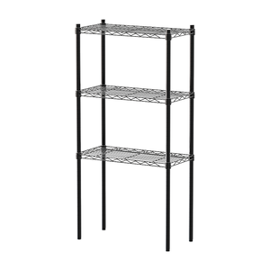 【Y HOUSE】60x30x120cm Lightweight Three-layer Iron Rack Iron Rack Shelf - Painted Black