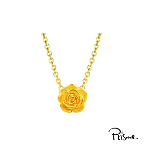 【Prisme Gold】黃金項鍊 玫瑰花 鍊墜項鍊 (金重：約0.02錢±0.01)