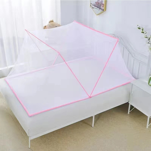 Good for sleeping, easy for storage, no installation, foldable bottomless mosquito net for single person - bright pink
