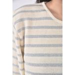 (M) 條紋杏色長袖上衣二手衣, , large