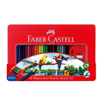 【Faber-Castell】輝柏  水彩色鉛筆 附水彩筆 鐵盒 48色 /盒 115939, , large