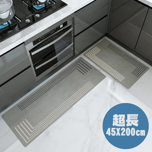廚房專用珪藻土軟地墊【括號45*200(黑科技皮革)】 廚房 吸水快乾 方便收納 防滑底部 快速吸水 珪藻土地墊 浴室 廁所