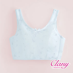 可蘭霓Clany 小貓咪冰礦涼感無鋼圈少女S-Q/2XL 學生內衣 成長型內衣  8038-51 寶寶藍 胸衣  背心