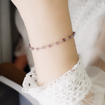 Amethyst Bead Curtain Sterling Silver Bracelet, , large