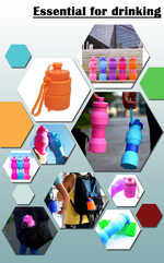 GS MALL 矽膠運動伸縮水壺 創意水壺 伸縮水壺 折疊水壺 矽膠水壺 運動水壺 登山水壺 水壺 水瓶, , large