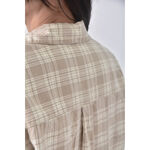(L) uniqlo棉質格紋杏色長袖上衣二手衣, , large