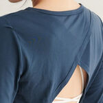 YOGA FLOW Ballet Tied Shirt - 綁帶蝴蝶結罩衫 - 墨水藍 Indigo, , large