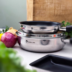 【SANSO LIFE】不鏽鋼不沾平底煎鍋 20cm, , large