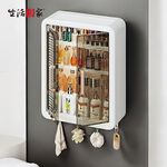 SHCJ免打孔壁掛防塵雙開門三層收納置物架 折疊收納架, , large
