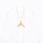 Whale tail s925 sterling silver 18k Rose Gold plated necklace Valentine Day gift, , large