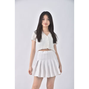 (M) 【里唯私服】yi fan feng shang質感百摺白色短裙二手衣
