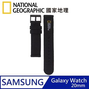 National Geographic Galaxy Watch Nato Strap Nylon Watchband Applicable to Galaxy Watch 20mm - Black 