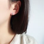 韓版s925純銀 白金高冷小四方形熱賣款-附馬卡收納盒 , , large