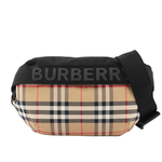 BURBERRY 中型 Vintage 格紋及標誌性條紋腰包/典藏米色, , large