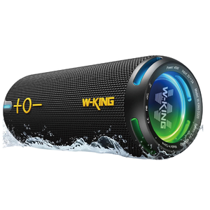 W-KING D320 40W 藍色 360度環繞防水藍芽喇叭 帶燈光/TF/AUX音響 EQ重低音喇叭