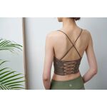 YOGA FLOW Dale Bra - 交錯層次短版上衣 - 木莓棕 Bistre, , large