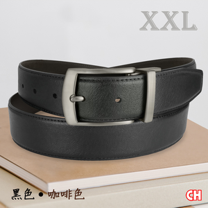 【CH-BELT 銓丞皮帶】男加長皮帶 加大腰XXL 針扣夾座 男休閒皮帶(黑/咖XXL)