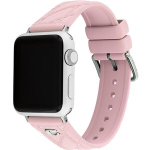COACH Apple Watch 錶帶 38/40/41mm適用 粉紅色菱格紋矽膠錶帶 520 送禮 禮物(不含手錶)