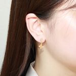【Angel & Me】蝴蝶 s925 純銀 厚鍍24k純金 一對 耳環 耳夾 禮物, , large