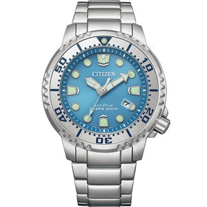 CITIZEN 星辰 PROMASTER MARINE 冰川藍 光動能200米潛水錶 BN0165-55L