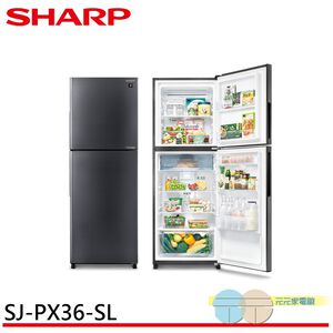 SHARP 360L Grade 1 Energy Efficient Double Door Sterilizing Ion Inverter Refrigerator SJ-PX36-SL