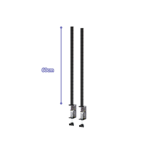 【Y HOUSE】 Tabletop Storage Rack (2 pieces/set) - Black Clamp + Black Painted 60cm Iron Pipe