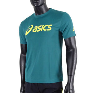 Asics 男女 短袖 T恤 運動 透氣 吸濕 快乾 抗UV 台灣製 延續 綠 [K31415-82]