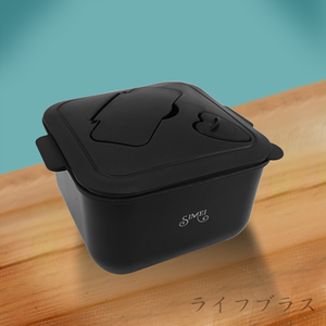 SIMEI 可微波304不鏽鋼方形泡麵碗-15cm-(黑色)-1入