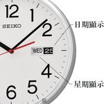SEIKO 精工 都市時尚星期日期掛鐘 時鐘-白/30.3cm QXF104S, , large