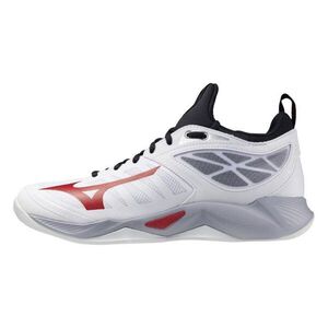Mizuno Wave Dimension 男 排球鞋 襪套式 避震 穩定 美津濃 白紅 [V1GA224096]