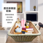 金德恩 GS MALL 長形藤編置物籃 藤製籃 放置籃 水果籃 儲物籃 收納筐 零食籃 藤籃 收納籃 藤製品, , large