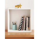 Lele's Good Q Bookshelf, Wooden Children's Storage Unit Bookcase, One Row, One Column - White with Back Panel, , large