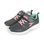 DIADORA迪亞多那 大童輕量慢跑鞋 童運動鞋 童鞋 時尚 防潑水 寬楦 透氣 吸震 減壓 健康鞋墊 止滑 黑紅 灰粉, , large