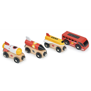 Mentari 太空火箭小火車(木製玩具/磁吸式)