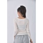 (S) 【安于晴Charlene私服】air space lady質感V領白色長袖上衣二手衣, , large