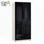 【文創集】朵利2.7尺鋁門黑玻衣櫃(客約商品), , large