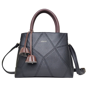 【lapagayo】 氣質拼接皮革設計手提包-PI-06394A-1-09黑色