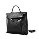 【ZENDAR】限量1折 頂級小牛皮手提包肩背包後背包 維多利亞系列 全新專櫃展示品(金剛黑), , large