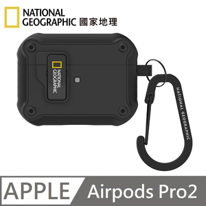 National Geographic Rugged BuMper automatic opening, earphone protective case, earphone case, suitable for AirPods Pro 2 - black 