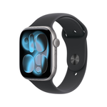 Apple Watch S11 GPS 46mm 太空灰色鋁金屬錶殼 搭黑色運動錶帶 M/L _ 台灣公司貨 + 專用 (錶貼 & 錶套), , large