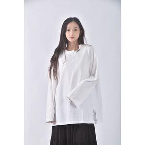 (XL) blackfriday質感棉質純棉白色長袖上衣二手衣