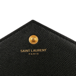 YSL V紋荔枝皮金色LOGO WOC 斜背包/黑色, , large
