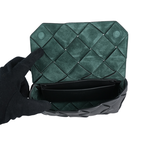 BOTTEGA VENETA Diago 平滑小牛皮編織翻蓋胸口包/腰包/黑色, , large