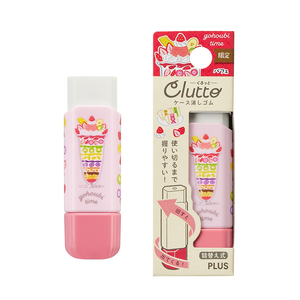 【龍品文創】PLUS Clutto 旋轉橡皮擦-食物-1個入-粉紅-36707聖代