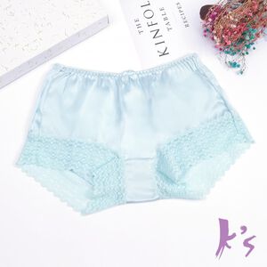 【K's凱恩絲】MIT透氣親膚四角平口專利蠶絲內褲-藍色