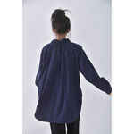 (M) 質感棉質純棉藍色長袖上衣二手衣, , large