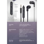 E-BOOKS S76 Classic Sound Control Headphones In-Ear Headphones Support Call Music Playback Sound Quality Compatible with Android/iOS, 白色, large