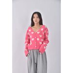 (XL) white韓牌質感愛心粉色長袖上衣二手衣, , large